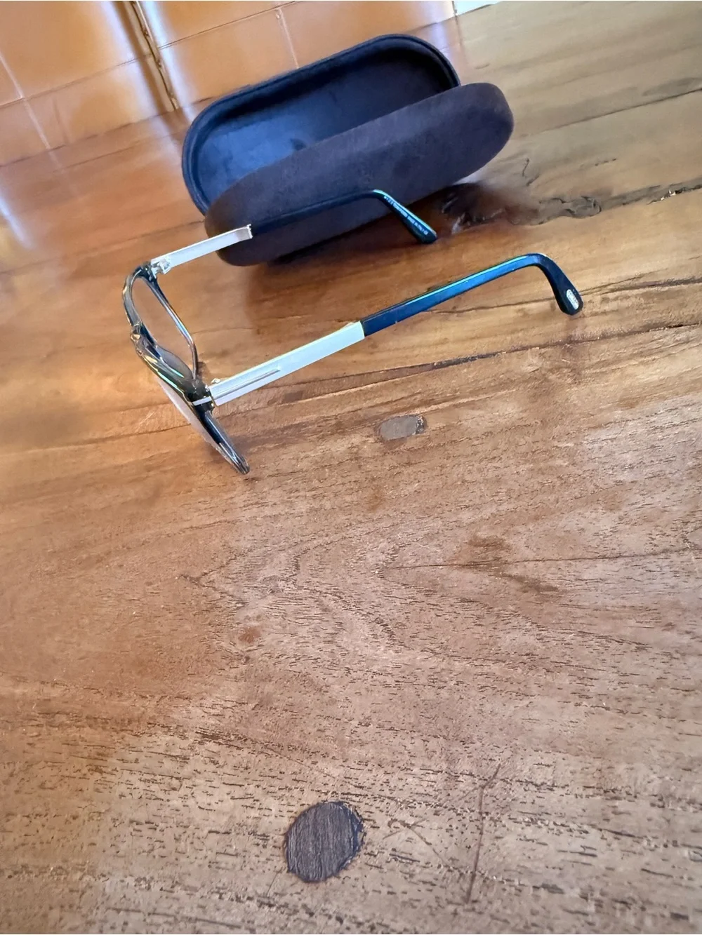 Tom Ford Black and Tortoise Rimmed Rectangular Glasses